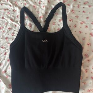 ALO Yoga Black Ribbed Sports Bra